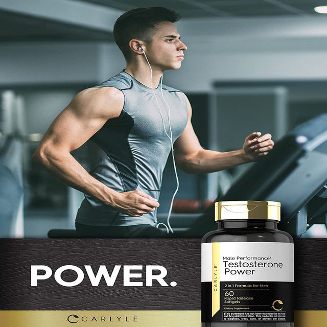 Testosterone Power for Men | 60 Rapid Release Softgels | by Carlyle