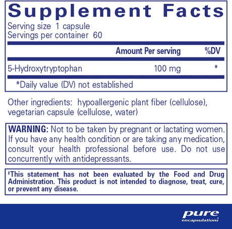 Pure Encapsulations 5-HTP 100 Mg | 5-Hydroxytryptophan Supplement for Brain, Sleep, Eating Behavior, and Serotonin Support* | 60 Capsules