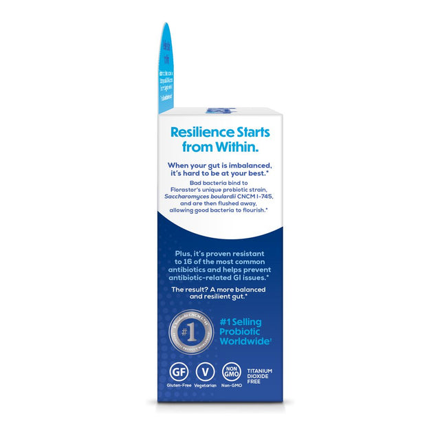 Florastor Unisex Daily Probiotic Supplement, Saccharomyces Boulardii CNCM I-745, 20 Count