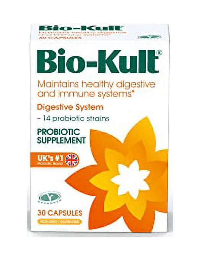 Bio-Kult Gut Health Probiotic Supplement, 14 Strains, Probiotics for Women & Men, Immune Support, Digestive Health, Shelf-Stable, Non-Gmo and Gluten-Free, Capsules, 30 Count (Pack of 1)