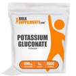 Bulksupplements.Com Potassium Gluconate Powder - Potassium Supplement - Pure Potassium - Vegan Potassium - Potassium Vitamins (1 Kilogram - 2.2 Lbs)