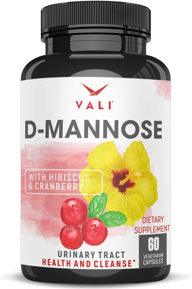 VALI D-Mannose with Cranberry & Hibiscus Urinary Tract Supplement, 60 Veggie Capsules