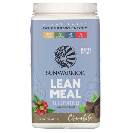 Sunwarrior, Illumin8 Lean Meal, Chocolate, 1.59 Lb (720 G)