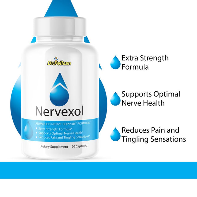 Nervexol- Pain Reducer/ Nerve Health- 2 Bottles- 120 Capsules- Dr. Pelican