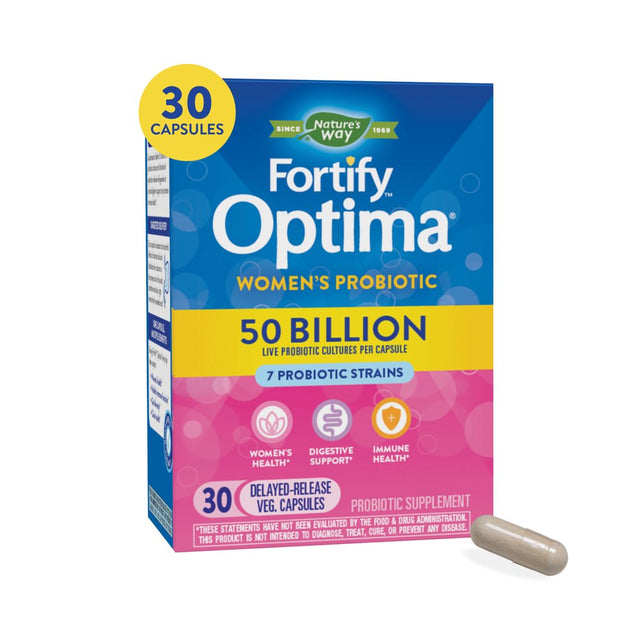 Fortify Optima Women'S Probiotic, 50 Billion CFU Capsules, 30 Count