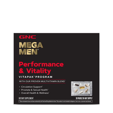 GNC Mega Men Performance & Vitality Vitapak | Overall Health and Wellness | Antioxidant Support | 30 Count