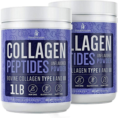 Collagen Powder Premium Peptides Hydrolyzed Anti-Aging Unflavored 1LB 2 Pack Brand New