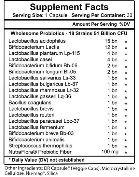 (2 Pack) Vitamins Ultra Wholesome Probiotics 51 Billion CFU and 18 Strains for Women Men