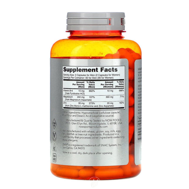 NOW Sports Zma(R) 800Mg 180 Vcaps