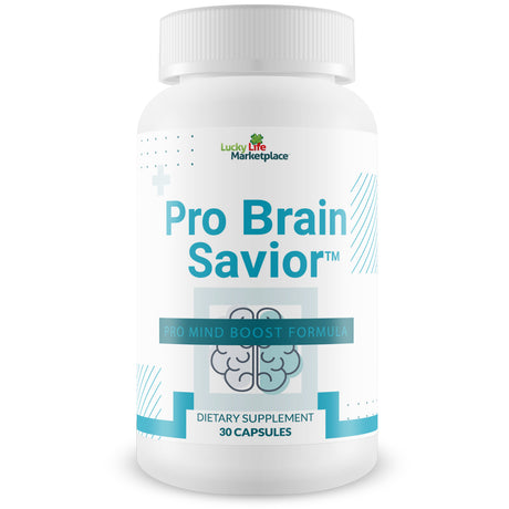 Pro Brain Savior - Nootropic Brain Supplement - Pro Mind Boost Formula for Memory, Focus, & Clarity - Study Pills - Bacopa, Niacin, Caffeine + L-Theanine, GABA - Promote Memory Retention & Learning