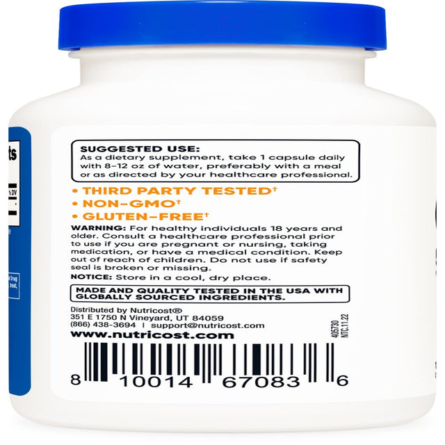 Nutricost Ox Bile Capsules 500Mg per Serving, 120 Capsules - Non-Gmo & Gluten Free Supplement