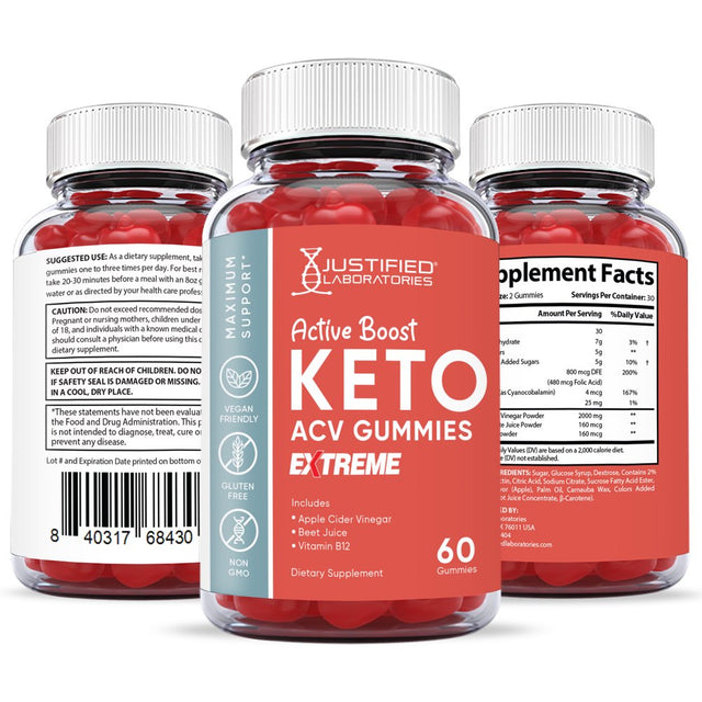 (10 Pack) Active Boost Keto Extreme ACV Gummies 2000Mg Dietary Supplement 600 Gummys