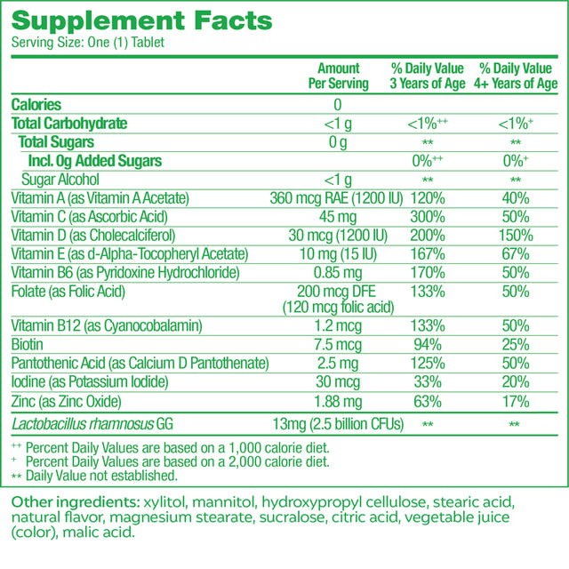 Culturelle Kids Multivitamin + Probiotic for Kids 3+, Promotes Digestive + Oral Health and Immune Support, 50 Count