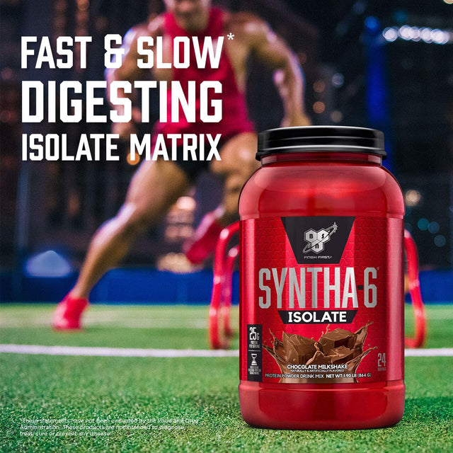 BSN SYNTHA-6 Isolate Protein Powder, Chocolate Protein Powder with Whey Protein Isolate, Milk Protein Isolate, Flavor: Chocolate Milkshake, 48 Servings (Packaging May Vary)