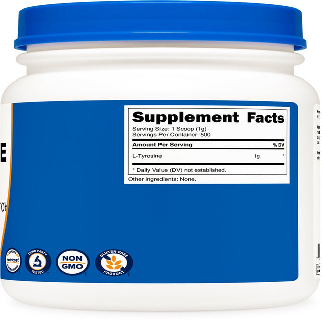 Nutricost L-Tyrosine Supplement Powder 500 Grams - 1000Mg per Serving