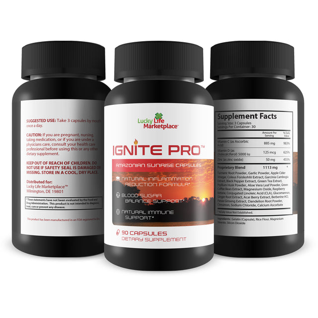 Ignite Pro - Amazonian Sunrise Capsules - Support Healthy Inflammation Response - Support Blood Sugar Balance & Overall Blood Health - Promote Healthy Immune Response with Natural Immune Support