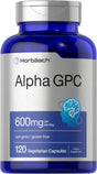 Alpha GPC 600Mg | 120 Capsules | Vegetarian Choline Supplement | by Horbaach