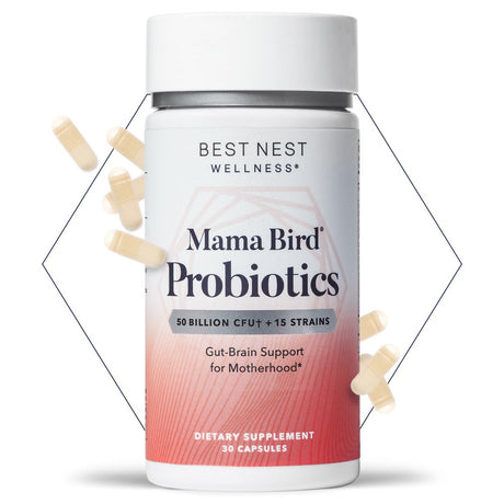 Best Nest Wellness Mama Bird Probiotics for Women, 50 Billion+ CFU, Delayed-Release, Acid-Resistant Capsules, 30 Ct