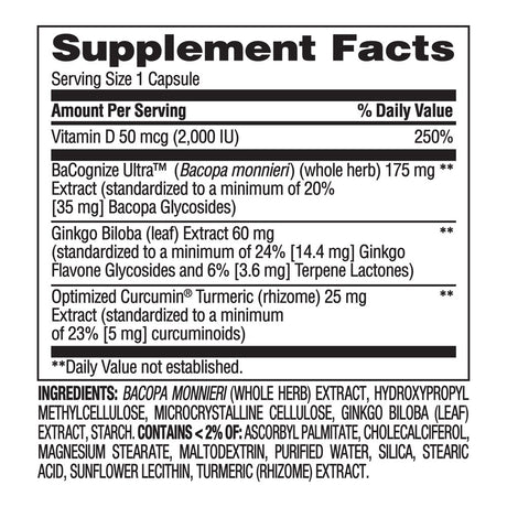 Equate Memory Support Dietary Supplement Capsules, 30 Count