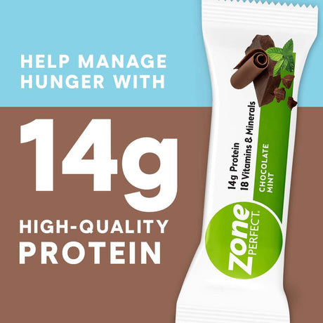 Zoneperfect Protein Bars, 14G Protein, 18 Vitamins & Minerals, Nutritious Snack Bar, Chocolate Mint, 30 Bars