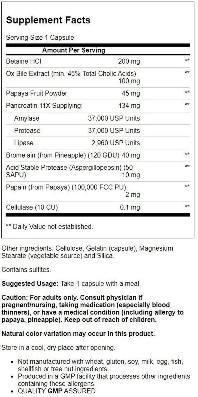 NOW Supplements, Super Enzymes, Formulated with Bromelain, Ox Bile, Pancreatin and Papain, Super Enzymes,180 Capsules