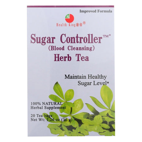 Healthy King Teas Sugar Controller Blood Cleansing Herbal Tea, 20Ct, 4-Pack