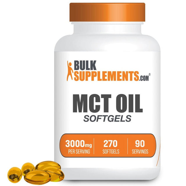 Bulksupplements.Com MCT Oil Softgels, 3000Mg - Energy Boosting Supplement (270 Softgels - 90 Servings)