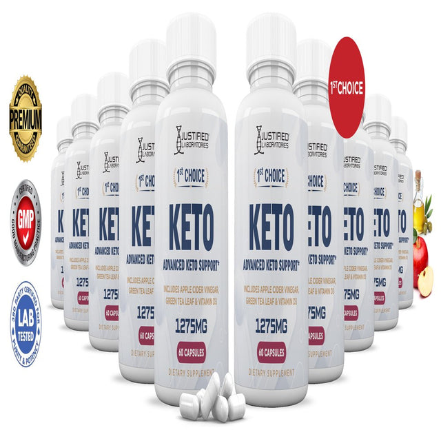 (10 Pack) 1St Choice Keto ACV Pills 1275Mg Alternative to Gummies Dietary Supplement 600 Capsules