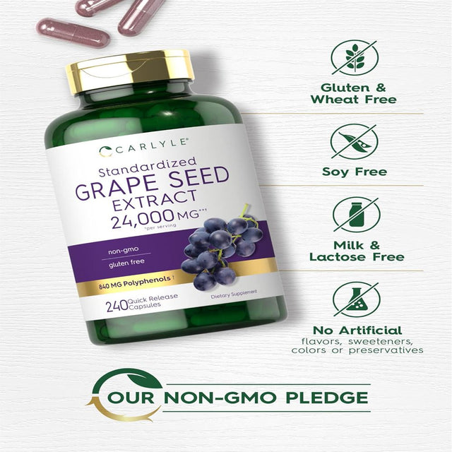 Grape Seed Extract | 24000 Mg | 240 Capsules | by Carlyle