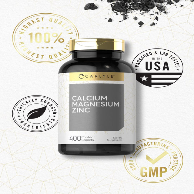 Calcium Magnesium Zinc | 400 Vegetarian Caplets | by Carlyle