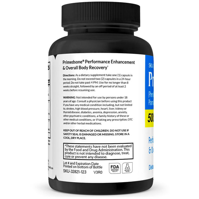 Primedsone Pharmaceutical Grade OTC, Endurance Recovery, 20 Mg Tablets, 60 Capsules, Vitasource