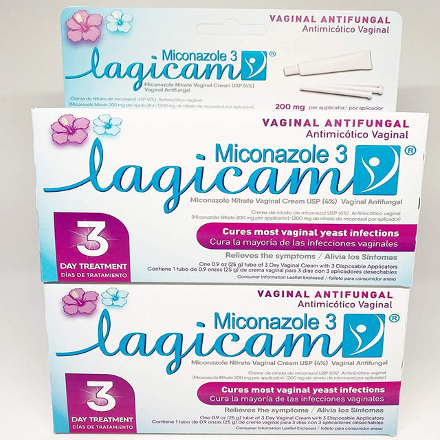 Lagicam Antifungal Miconazole Nitrate 3 Day Vaginal Cream, 0.9 Oz, 2 Pack