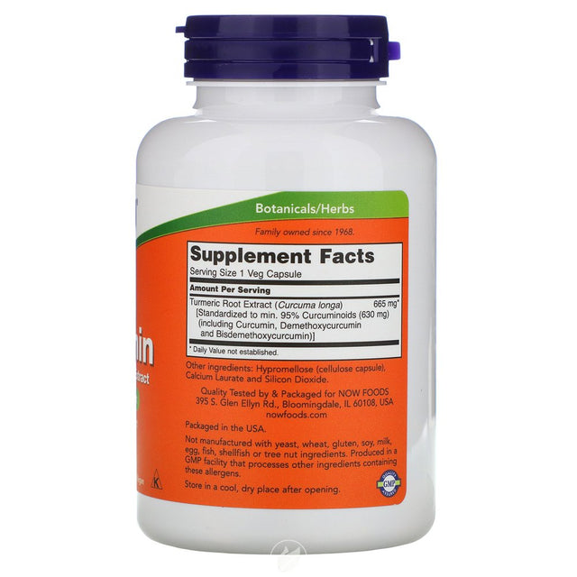 Now Foods Curcumin - 120 Vcaps, Pack of 2