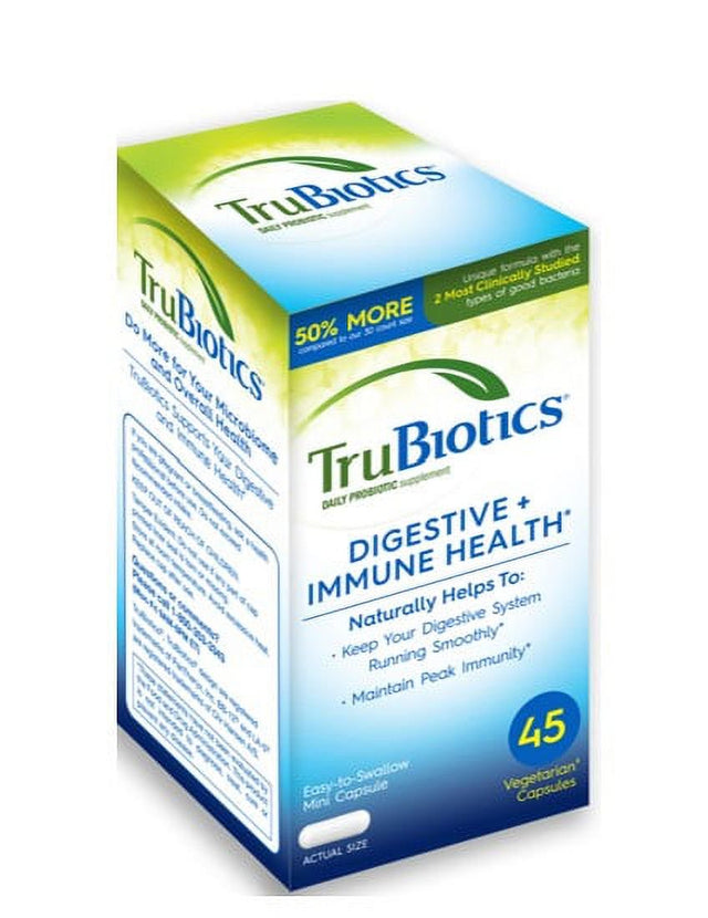 TRUBIOTICS, Daily Probiotic Supplement for Digestive and Immune Health, Men and Women 45 Count