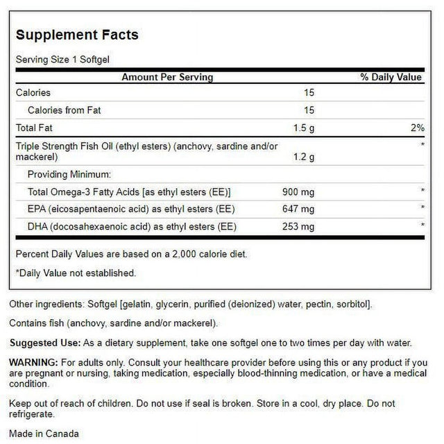 Swanson Triple Strength Enteric Coated Super Epa and Dha 60 Softgels