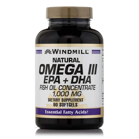 Windmill Omega-3 with EPA & DHA 1,000 Mg Softgels, 90 Softgels per Bottle 3 Bottles