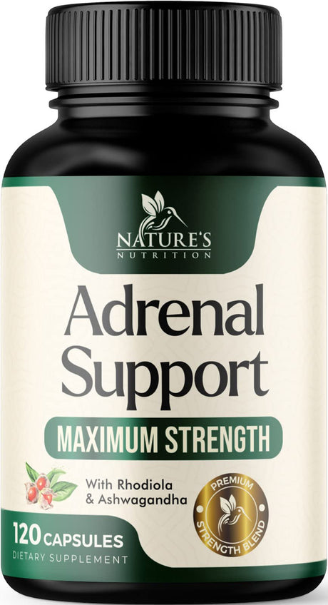 Adrenal Support Supplements & Cortisol Manager with Ashwagandha and 10 Herbs & Nutrients to Support Adrenal Function, Cortisol Health, Energy Levels, Stress & Relaxation Support & Sleep - 60 Capsules