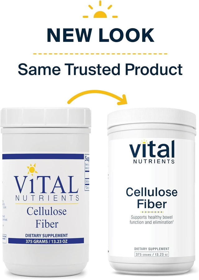 Vital Nutrients Cellulose Fiber | Vegan Fiber Supplement | Supports Normal Daily Bowel Function* | Insoluble Fiber for Digestion Aid* | Gluten, Dairy and Soy Free | Non-Gmo | 375 Grams