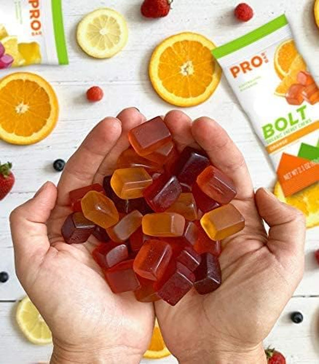 Probar Bolt Organic Energy Chews Orange and Raspberry - Six of Each Flavor, Box of 12 …