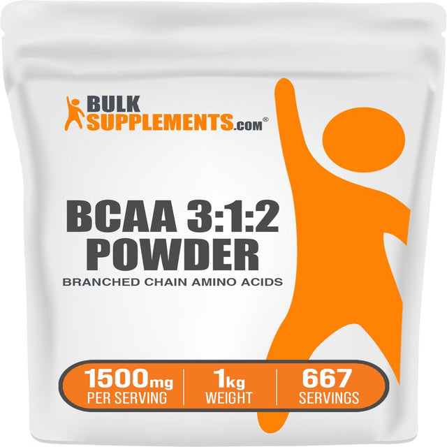 Bulksupplements.Com BCAA 3:1:2 (Branched Chain Amino Acids) Powder - Bcaas Amino Acids - Workout Amino Chains Supplement (1 Kilogram - 2.2 Lbs)