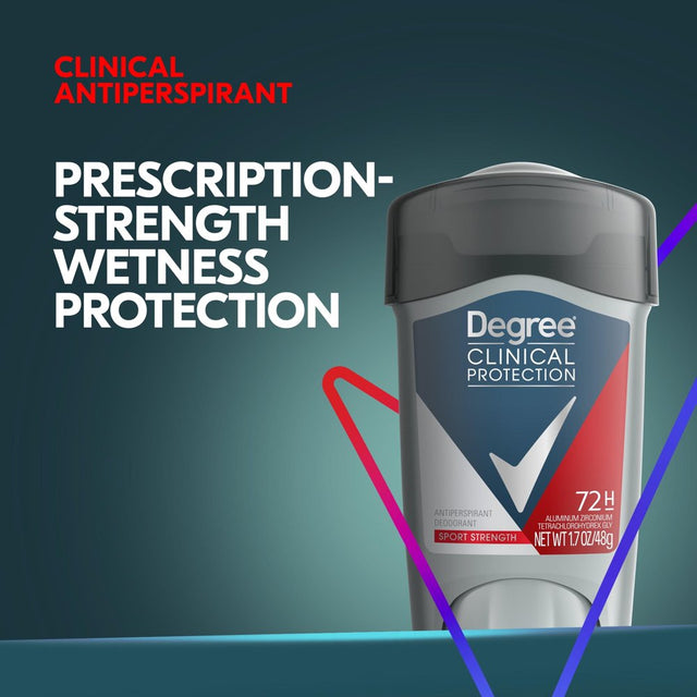 Degree Clinical Protection Long Lasting Men'S Antiperspirant Deodorant Stick, Masculine, 1.7 Oz