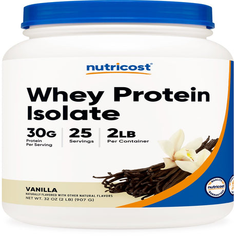 Nutricost Whey Protein Isolate Powder (Vanilla) 2LBS - Gluten Free & Non-Gmo
