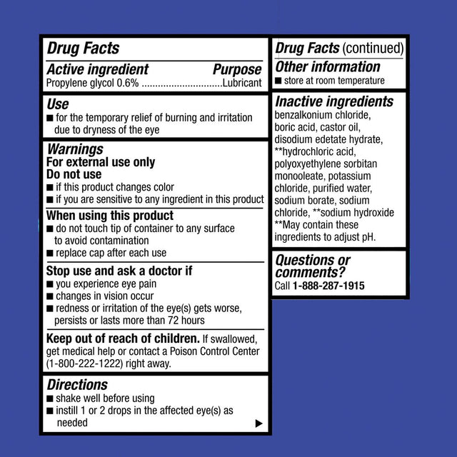 Equate Restorative Performance Propylene Glycol Lubricant Eye Drops, 0.5 Fl Oz