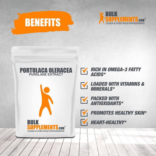 Bulksupplements.Com Portulaca Oleracea Powder, 500Mg - Heart, Skin & Vision Support (100G - 200 Servings)