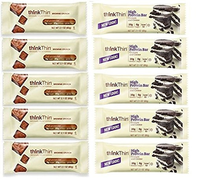 Thinkthin Cookies & Cream + Brownie Crunch (Pack of 10)