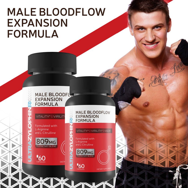 Ultra Zylophin RX X - Expansive Extra Strength Male Blood Flow Expansion Formula - L-Arginine Nitric Oxide Blend - Support Increased Blood Flow to Vital Areas - Male Support W/ L-Citruline