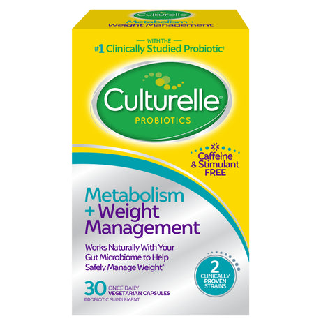 Culturelle Daily Metabolism and Weight Management Probiotic Capsules, Caffeine-Free, 30 Count