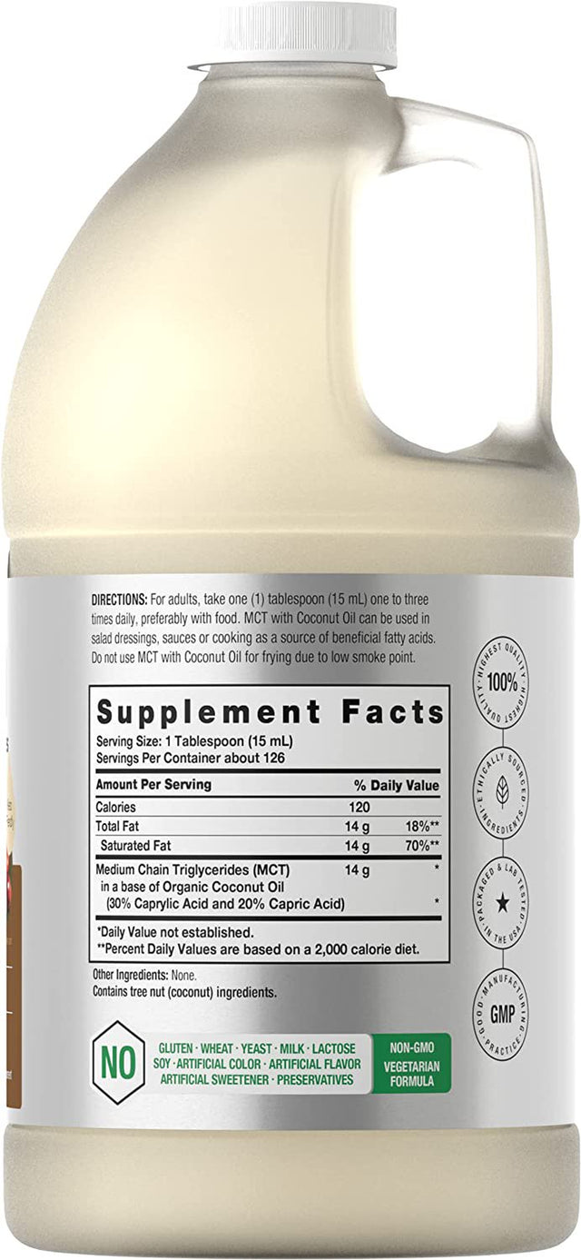 Keto MCT Oil 64 Oz | Blends with Coffee, Tea, and Juice Drinks | by Horbaach