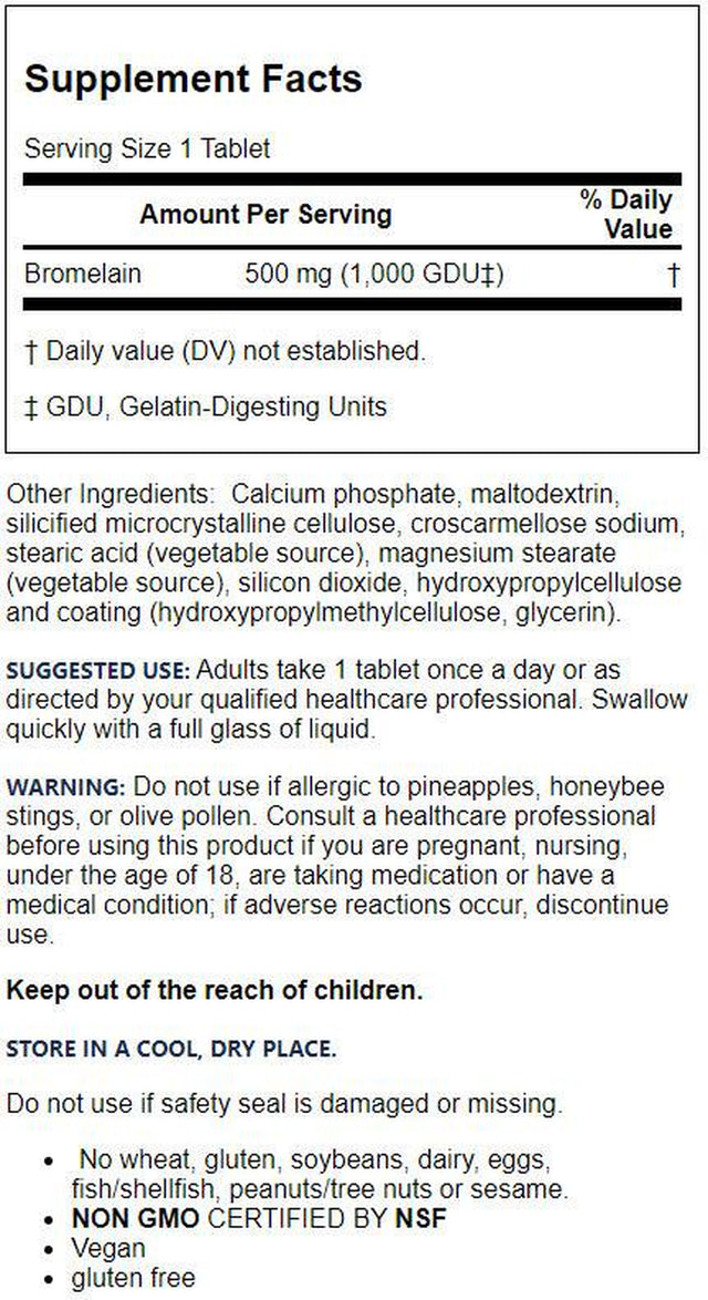 Jarrow Formulas Bromelain, Supports Protein Digestion and Joint Health, 1000 GDU, 60 Easy-Solv Tabs