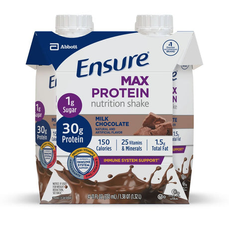 Ensure Max Protein Nutrition Shake, Milk Chocolate, 11 Fl Oz, 4 Count